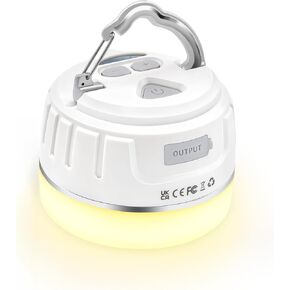 Rechargeable LED Camping Lantern 1000LM, 300H Runtime, 6400mAh, IPX5 Waterproof Tent Light for Camping, Hiking, Power Outages, Home, Emergency Use - Standard Edition,Orange