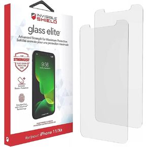 ZAGG InvisibleShield Glass Elite iPhone 11 Screen Protector and iPhone XR – Strongest Tempered Glass, Smudge-Free ClearPrint, Extreme Shatter, Impact and Scratch Protection - 2 PACK