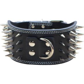 3" Sharp Spiked Studded PU Leather Dog Collar for Training,Sports,Walking,Medium,Large,X-Large,for Pitbull,Labrador,Boxer (XL, Hot Pink)