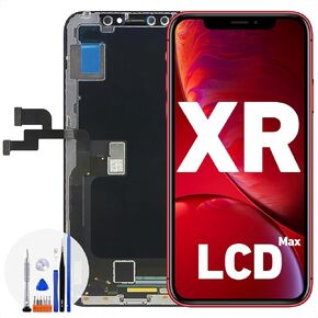 Cell Phone Screen Replacement Kit for iPhone Xr, Responsive LCD Max Display Digitizer with Tempered Glass, Waterproof, Easy DIY Frame Installation