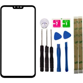 Replacement Repair Front Outer Glass Lens Cover Screen for LG V50 ThinQ 5G LM-V500XM LM-V450PM 6.4" Parts Adhesive Tool (No LCD Touch ＆ Digitizer) (V50)