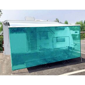شاشة Tentproinc RV Awning Sun Shade Screen مقاس 8 × 18 بوصة 3 بوصة (مناسبة لمظلة مقاس 19 بوصة) مجموعة كاملة من مظلة الشمس الشبكية لمنزل متنقل للتخييم وواقي من الشمس وحاجب للأشعة فوق البنفسجية - ضمان لمدة 3 سنوات (أسود)