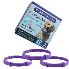 Dogs Calming Pheromones Collar 3 Packs Waterproof Lasts 60 Days Relieve Reduce Anxiety or Stress 25 Inches Adjustable Relaxing Comfortable Collar Breakaway Design for All Small Medium and Large Dog