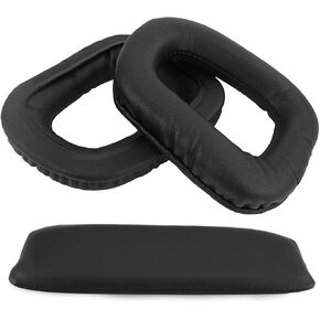 Geekria Earpad + Headband Compatible with Logitech G35 Headphone Replacement Ear Pad + Headband Cover/Ear Cushion + Headband Pad Earpads Repair Parts Suit (Black)