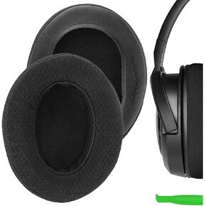 Geekria Comfort Extra Thick Mesh Fabric Replacement Ear Pads for Corsair HS35, HS40, HS45 Headphones Ear Cushions, Headset Earpads, Ear Cups Cover Repair Parts (Black)