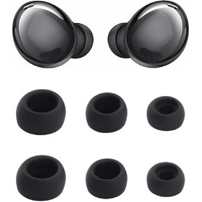 Ear Tips Compatible with Galaxy Buds Pro Earbuds SM-R190 Earbuds Tips, 3 Pairs S/M/L Sizes Soft Silicone Replacement Ear Tips Earbud Tips Eartips Compatible with Galaxy Buds Pro, Black 6 SML