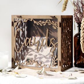 OurWarm Silver Wedding Card Box with Lock, Wooden Gift Card Box for wedding decorations for reception, wedding card boxes for reception Bridal Shower Decorations Party Reception Anniversary