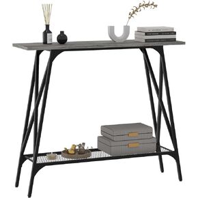 Console Sofa Table 41.7 in Entryway Table Industrial Modern Narrow Sofa Tables with Shelves 2-Tier Storage, Entrance Tall High Table for Hallway, Entryway,Bedroom & Living Room Furniture