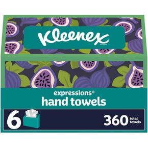 Kleenex Expressions Disposable Paper Hand Towels, 6 Boxes, 60 Towels per Box (360 Total Hand Towels), Packaging May Vary in Kuwait