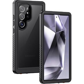 Lanhiem for Samsung Galaxy S24 Ultra Case, IP68 Waterproof Dustproof, Built-in Screen Protector, Rugged Full Body Shockproof Protective Cover for Galaxy S24 Ultra 5G 6.8 Inch, Black