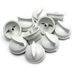 6mm/ 0.24inch Inner Hole Universal Plastic Timer Control Knobs Replacement for Microwave Oven White 10Pcs
