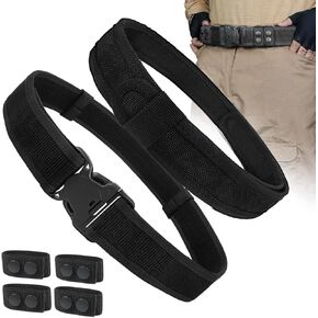 Duty Belt w/Hook Lining 2" Police Tactical Belt Law Enforcement Security Nylon Outer/Inner Belt w/4 Belt Keepers