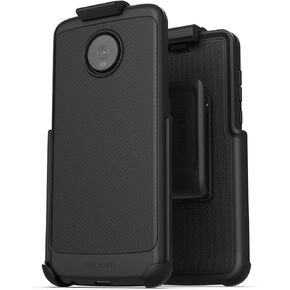 Encased Moto Z4 Belt Clip Case (Thin Armor) Slim Grip Cover with Holster for Motorola Z4 (Matte Black)