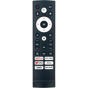 ERF3V90H 299843 Voice Command Remote Control Replacement Compatible with Hisense Android Smart TV 65A65H 75A6H 55U7G 85U7H 75U65H 85A66GUA 65U7G 75U6H 55U8H 65A6H 55U7H 75U68H 75U7H 43A53FUA 43A68H