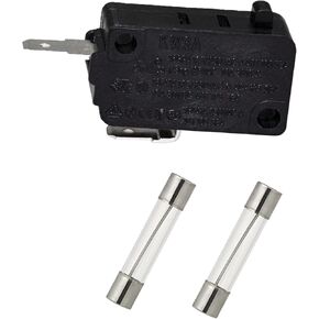 Replacement 5304509451 Microwave Fuse (20 Amp 125 Volt) and 5304509459 Microswitch for GE Frigidaire Microwave Ovens, Compatible with WB27X11138, 1810711, AP6230614, 5304464098, PS3486694