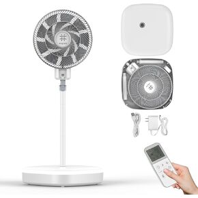 Evyon Standing Fan, Tripod Oscillating Fans with Remote Controller 36 Speeds 12H Timer 3 Modes, Negative Ion 12.8" DC Motor Economized Stand Up Fan Pedestal Fan, 15db Quiet Floor Fans for Home Outdoor