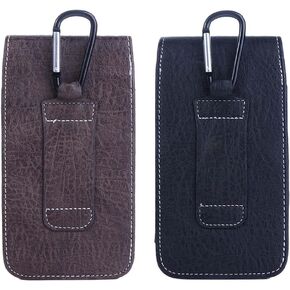 Leadigol 2 Pcs Leather Phone Case for Belt, Flip Cell Phone Case with Belt Clip Camping Outdoor Phone Pouch Phone Holder Wallet Pouch for Men