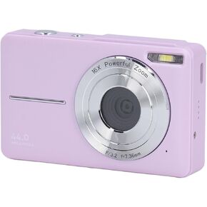 Digital Camera, 16X Zoom Auto Focus Anti Shake Digital Camera with 2.5 Inch IPS Display, 44MP 1080P HD Digital Point and Shoot Camera for Teens Students (US Plug)