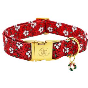 Elegant little tail Christmas Dog Collar, Pink Gingerbread Man Pet Dog Collar Cotton Soft Dog Collars Winter Holiday Collar with Duty Metal Buckle Pet Puppy Collar for Medium Dogs