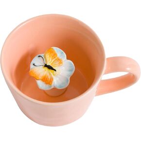 DIHOclub Ceramic Snail Cup Hidden 3D Animal Inside Mug，Garden series Handmade Figurine Snail Mugs (Apple green) in Saudi Arabia