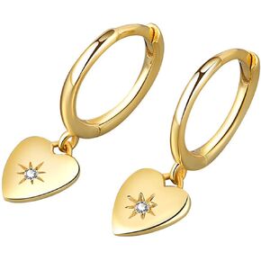 14K Gold Plated Chunky Hoops Earrings Handmade Lightweight Drop Dangle Earrings Dainty Earrings for Women