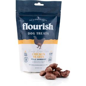 Flourish Pets Freeze Dried Raw Pet Treats for Dogs (Chicken Hearts, Small)
