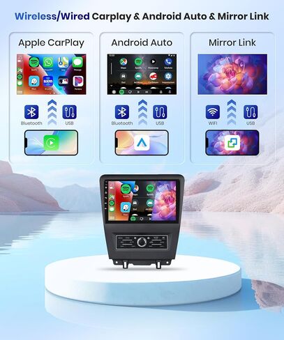 HiFi 2+64G- for Ford Mustang 2010-2014 Android 13 Car Radio Stereo, Wireless Carplay Android Auto 10.1 Inch Touch Screen Bluetooth Car Audio Receiver Support GPS WiFi Backup Camera FM/RDS SWC in Saudi Arabia