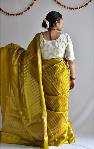 Sundarii Chanderi Silk Saree | Wedding & Festive Wear Saree for Women with Blouse piece in Kuwait