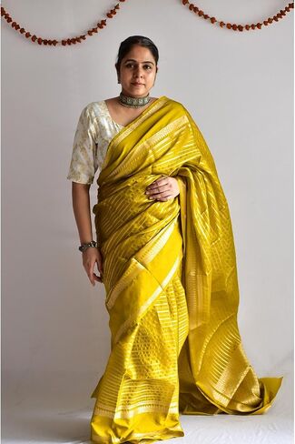 Sundarii Chanderi Silk Saree | Wedding & Festive Wear Saree for Women with Blouse piece in Kuwait