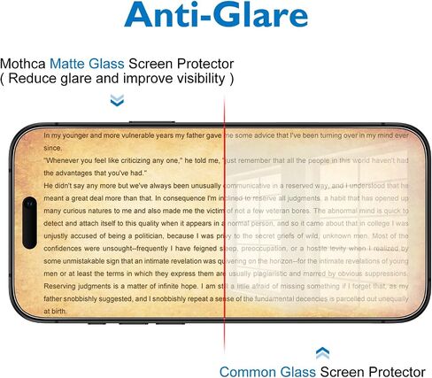Mothca Matte Glass Screen Protector for iPhone 14 Pro Anti-Glare & Anti-Fingerprint Tempered Glass Clear Film Case Friendly Easy Install Bubble Free for iPhone 14 Pro 6.1-inch (2022)-Smooth as Silk in Kuwait