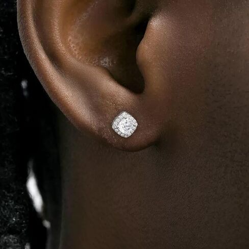 Sereney Hypoallergenic 925 Sterling Silver Stud Earrings for Women, Round Cubic Zirconia Earrings CZ Studs Earrings for Girl Women Men 6mm in Kuwait