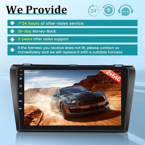 [2+64 جيجابايت] ستيريو راديو السيارة Android 13 لسيارة Mazda 3 2004-2009 - شاشة لمس عالية الدقة 9 بوصة EQ Audio - Carplay اللاسلكي وAndroid Auto، WiFi، GPS، BT، Mirror Link، FM، SWC + كاميرا احتياطية AHD + Canbus + ميكروفون in Saudi Arabia