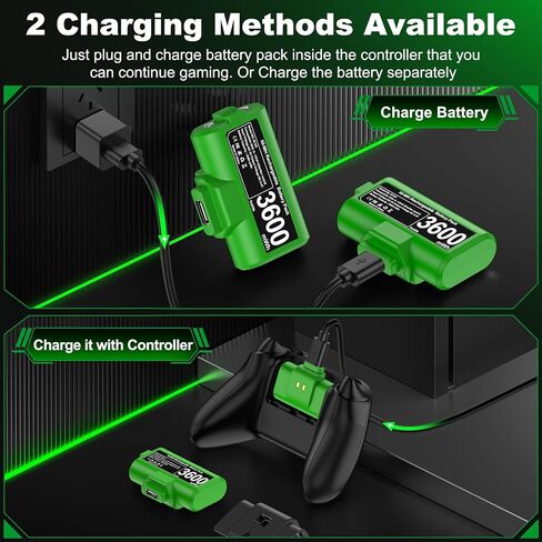 حزمة بطارية وحدة تحكم Xbox One القابلة لإعادة الشحن مع 4 أغطية خلفية: كابل شحن USB C 2 × 3600 مللي واط في الساعة بطارية وحدة تحكم Xbox One ومجموعة الشاحن لأجهزة Xbox Series X/S in Kuwait