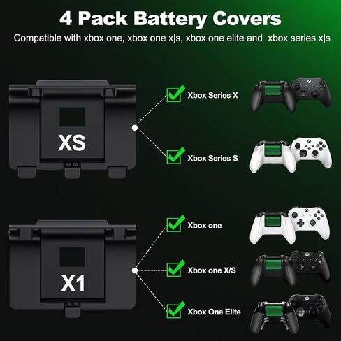 حزمة بطارية وحدة تحكم Xbox One القابلة لإعادة الشحن مع 4 أغطية خلفية: كابل شحن USB C 2 × 3600 مللي واط في الساعة بطارية وحدة تحكم Xbox One ومجموعة الشاحن لأجهزة Xbox Series X/S in Kuwait