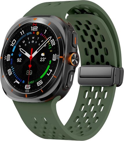 سوار رياضي متوافق مع Samsung Galaxy Watch Ultra Bands 47 مم، حزام بديل من السيليكون مسامي مغناطيسي لساعة Galaxy Watch Ultra 2024 للنساء والرجال in Saudi Arabia
