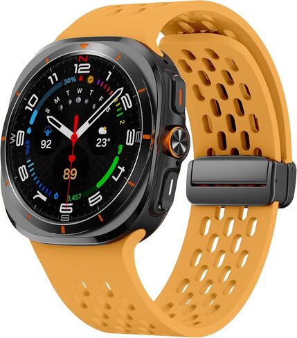 سوار رياضي متوافق مع Samsung Galaxy Watch Ultra Bands 47 مم، حزام بديل من السيليكون مسامي مغناطيسي لساعة Galaxy Watch Ultra 2024 للنساء والرجال in Saudi Arabia