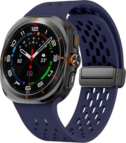 سوار رياضي متوافق مع Samsung Galaxy Watch Ultra Bands 47 مم، حزام بديل من السيليكون مسامي مغناطيسي لساعة Galaxy Watch Ultra 2024 للنساء والرجال in Saudi Arabia