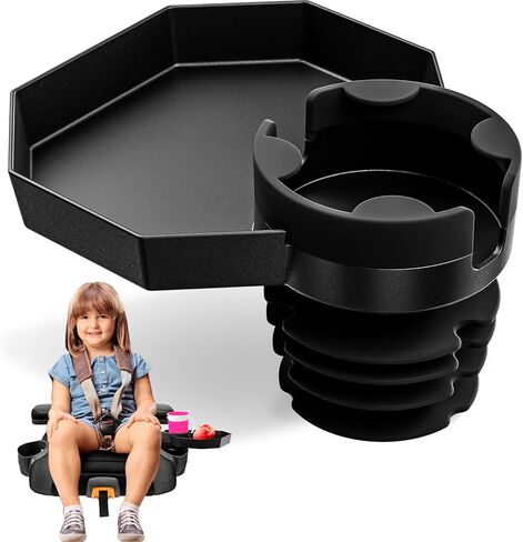 Kids Travel Tray – Car Seat and Car Cup Holder Tray - Tray for Snacks, Entertainment, Toys – Includes Cup Holder – Fits Most Car Seats in Saudi Arabia