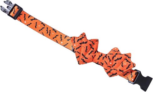 طوق الهالوين للكلاب مع ربطة عنق على شكل خفاش للحيوانات الأليفة للكلاب، كلاسيكي للهالوين، ياقات على شكل فيونكة بإبزيم قابل للتعديل (S) in Kuwait