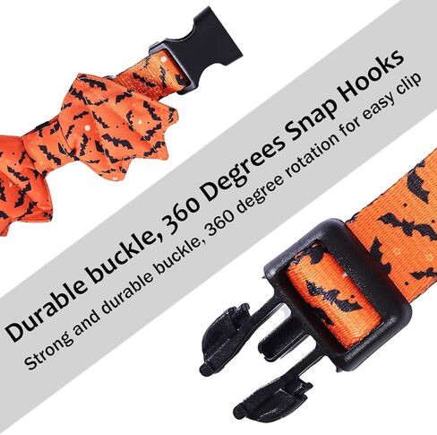 طوق الهالوين للكلاب مع ربطة عنق على شكل خفاش للحيوانات الأليفة للكلاب، كلاسيكي للهالوين، ياقات على شكل فيونكة بإبزيم قابل للتعديل (S) in Kuwait