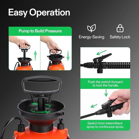 بخاخ ضغط مضخة 1.35 جالون من VIVOSUN، زجاجة رذاذ مياه مضغوطة للحديقة والحديقة مع حزام كتف قابل للتعديل، لرش النباتات وسقي الحديقة والتنظيف المنزلي in Kuwait