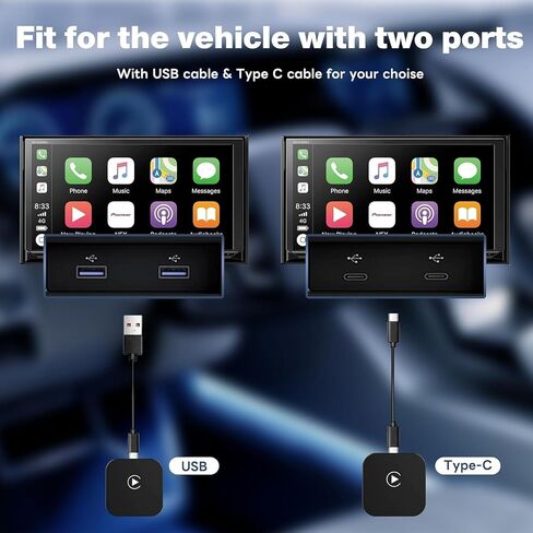 Omeyo Wireless Carplay Adapter for All Factory Wireless Adapter CarPlay Plug & Play Dongle Converts Wired to Wireless Fast and Easy Use Fit for iPhone Cars 2016+ & for iOS 10+ Black in Saudi Arabia