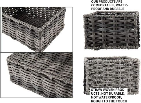 Hosroome Handmade Storage Basket Wicker Baskets for Organizing Shelf Baskets Woven Decorative Home Storage Bins Decorative Baskets Organizing Baskets Nesting Baskets(Set of 3,Brown) in Saudi Arabia