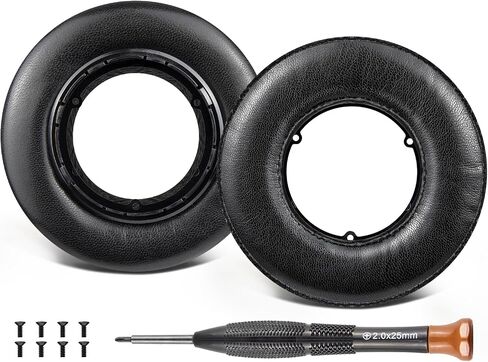 استبدال وسائد الأذن SOULWIT لسماعات الرأس Sony MDR-XB500، وسائد الأذن مع جلد بروتين أكثر نعومة، واستبدال الأجزاء البلاستيكية والمسامير - أسود in Saudi Arabia