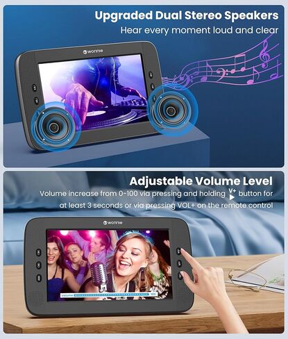 مشغل DVD للسيارة مقاس 10.5 بوصة من WONNIE بشاشة مزدوجة مع مدخل/مخرج HDMI 1080P، ومشغل DVD لمسند الرأس مع نقل إشارة عالي الدقة بالكامل، ودعامات تثبيت، ومحول تيار متردد، ودعم USB/مزامنة للتلفزيون (مشغل واحد + شاشة واحدة) in Kuwait