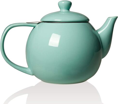 Sweejar Porcelain Teapot with Removable Stainless Steel Infuser,Microwave & Dishwasher Safe Tea Pots for Loose Tea,Tea Infuser Pots for Chrismas Women Gift (30oz Jade) in Kuwait