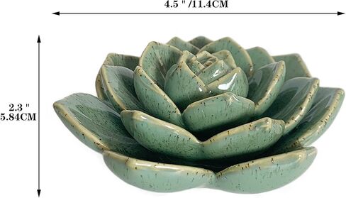Ceramic Succulent Flowers Table Top with Stable Base, 3D Handmade Tablescape Decorative (Green) in Saudi Arabia
