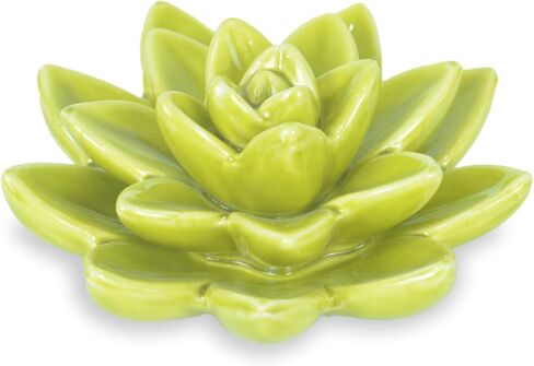 Ceramic Succulent Flowers Table Top with Stable Base, 3D Handmade Tablescape Decorative (Green) in Saudi Arabia