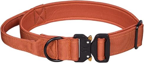 Tactical Dog Collar - Adjustable Military Training Soft Neoprene Padded Nylon Collar with Control Handle and Heavy Duty Metal Buckle for Medium and Large Dogs (L, Hot Pink) in Saudi Arabia
