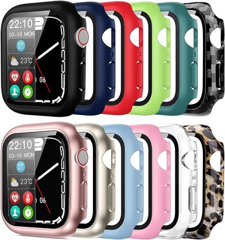 Pocoukate [9 Pack Case Compatible with 49mm Apple Watch Ultra & Ultra 2/3 with Tempered Glass Screen Protector Full Scratch-Resistant Protective Cover Bumper for Apple Watch 49 mm in Kuwait